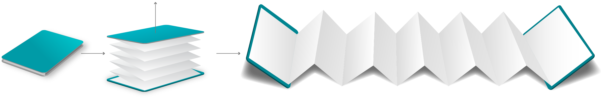 Pocket Maps single row accordion or concertina fold