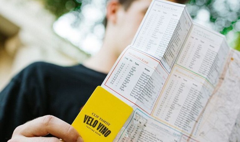 Clif Family Winery PocketMap – Folded View in Hand