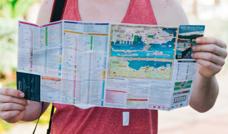 red tank top cropped pocket map